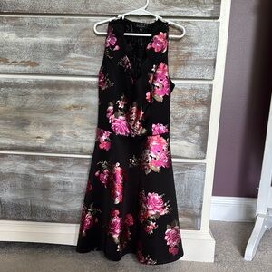 Floral Black and Pink Dress